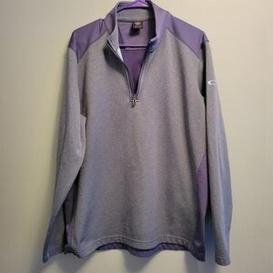 Oakley 1/4 Zip Pullover Size Large Regular Long Sleeve Golf Blue